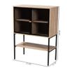 Baxton Studio Asher Natural Brown Wood and Black Metal 2-Door Sideboard view 3
