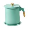 Bacon Grease Container with Strainer, Oil Strainer Pot 1.4l Oil Storage Holder Can Storage Supplies for Kitchen Cooking, Frying (Fruit Green) view 1