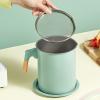 Bacon Grease Container with Strainer, Oil Strainer Pot 1.4l Oil Storage Holder Can Storage Supplies for Kitchen Cooking, Frying (Fruit Green) view 2