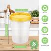 24 Pcs 32 oz Food Storage Freezer Container with Twist Top Lids Reusable Plastic Soup Food Containers with Screw on Lids Leakproof Round Containers for Juice Condiments Fruit Snacks Leftovers(Yellow) view 3