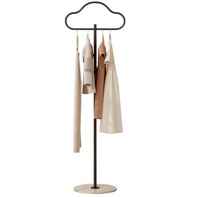 Garment Rack Freestanding Clothing Rack For Hanging Clothes Unique Cloud Shaped Clothes Rail With Stable Slate Base, Space Saving Metal Coat Rack For Bedroom Office And Hallway, 40x175CM(Color:Black)