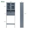 ivinta Bathroom Cabinet with Storage, Space-Saving Wooden Over Toilet Bathroom Organizer Wall Mounted Rack with Adjustable Shelves, BT08 (Grey) view 2