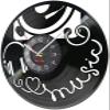 Black Vinyl Wall Clock 12Inch Long-Playing Headphone Turntable Vinyl Record Wall Clock Music Retro Pop Art Player Silent Home Decor view 2