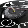 Black Vinyl Wall Clock 12Inch Long-Playing Headphone Turntable Vinyl Record Wall Clock Music Retro Pop Art Player Silent Home Decor view 3