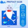 Foaincore 6 Pack Hooded Beach Towel for Kids Hooded Bath Towel 47 x 24 Inch Towel Poncho Kids Towel Set Microfiber Baby Towel for Girls Boys 1-7 Years Bathroom Beach Swim Supplies (Dinosaur, Shark) view 2