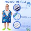 Foaincore 6 Pack Hooded Beach Towel for Kids Hooded Bath Towel 47 x 24 Inch Towel Poncho Kids Towel Set Microfiber Baby Towel for Girls Boys 1-7 Years Bathroom Beach Swim Supplies (Dinosaur, Shark) view 3