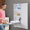 LOYALHEARTDY Wall-Mounted Ironing Board Cabinet with Miror Door & Storage Shelf, Foldable Ironing Storage Station Space Saving Wall Ironing Board Built-in Ironing Center Cabinet for Home view 2