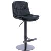 AULIFE Black Titanium Stainless Steel Bar Stools,Grade, Faux Leather Bar Chair with Backrest,Swivel Adjustable Height for Kitchen Counter and Dining Room (Black-1pc, Mid Back) view 1