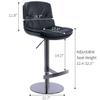 AULIFE Black Titanium Stainless Steel Bar Stools,Grade, Faux Leather Bar Chair with Backrest,Swivel Adjustable Height for Kitchen Counter and Dining Room (Black-1pc, Mid Back) view 3