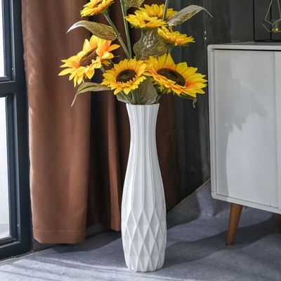 Ceramic Tall Floor Vase, GDSZJLJ 28" White Large Flower Vase Decorative Vases for Living Room Modern Home Decor Office Bedroom Kitchen Wedding House Dcor