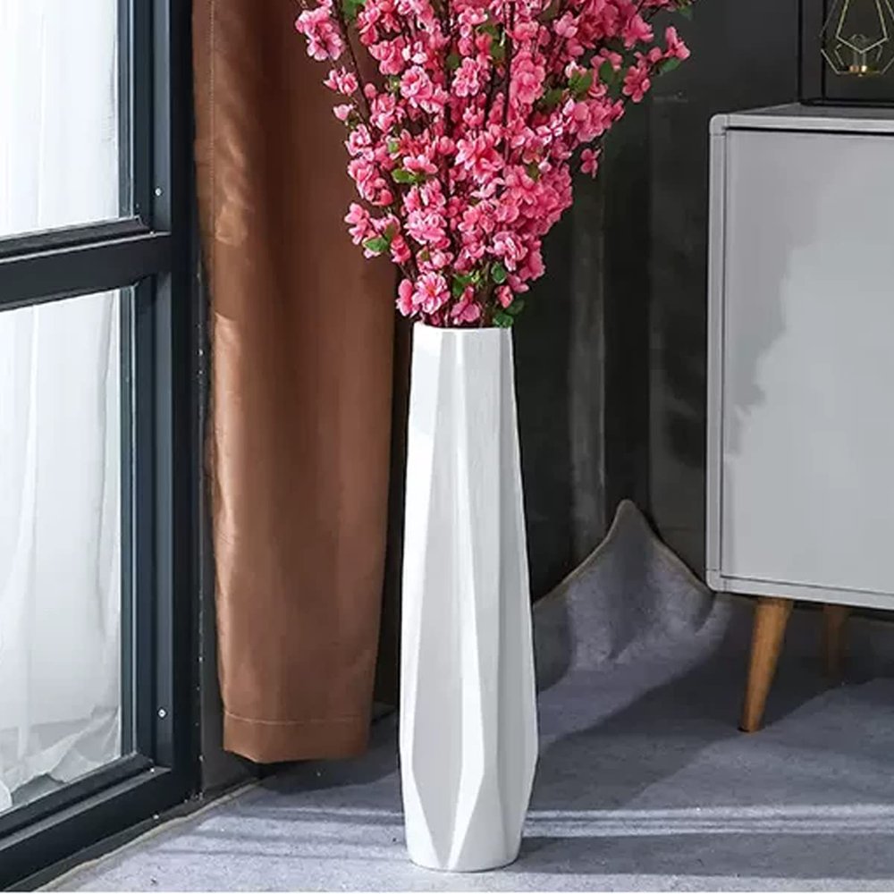 Ceramic Large Floor Vase, GDSZJLJ White 28" Tall Flower Vase Decorative Vases for Living Room Modern Home Decor Office Bedroom Kitchen Wedding House Dcor, Gift for Wedding Housewarming
