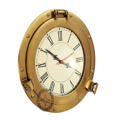 Antique Nautical Navigation Marine Ship Brass Porthole Clock Solid Brass Clock 9 Inch Best for Gift (S W L)