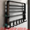 (1 Pack) Yariwiz Matte Black Towel Rack Wall Mounted No Drill and Screw Mounting, Bathroom Bath Shower Length 24 inch Double Towel Rod with Shelf Hotel Towel Rack B0503-MB view 4