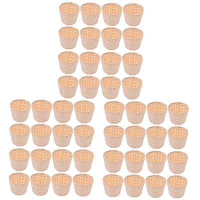 Kisangel 48pcs Bamboo Woven Flower Baskets Storage Bin Organizer for Home Snack Decor