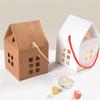 80 pcs Boxes Shaped Birthday Shower Favors House Paper Cookie Wedding Candy Kraft Cases for Dessert Small Age Treat Shape Bags Pastry Party Containers Gift Christmas Sweet view 3