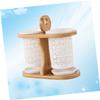 Cabilock Bamboo and Wood Chopstick Drain Rack Double-row Ceramic Holder for Kitchen Utensils Storage Drying Design for Home Use Ellipse Style Random Ceramic Pattern view 2