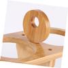 Cabilock Bamboo and Wood Chopstick Drain Rack Double-row Ceramic Holder for Kitchen Utensils Storage Drying Design for Home Use Ellipse Style Random Ceramic Pattern view 3