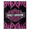 Elegant Comfort Ultra Soft Full/Queen Throw Blanket, Reversible Flannel, Cozy and Plush- All Season Lightweight Decorative Blanket, Harley Davidson - Pink view 2