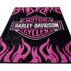 Elegant Comfort Ultra Soft Full/Queen Throw Blanket, Reversible Flannel, Cozy and Plush- All Season Lightweight Decorative Blanket, Harley Davidson - Pink view 4
