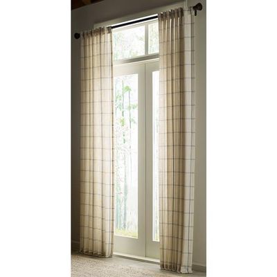 allen + roth 84-in Green Polyester Light Filtering Back Tab Single Panel