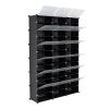 12-Tier Portable 72 Pair Shoe Rack Organizer 36 Grids Tower Shelf Storage Cabinet Stand Expandable for Heels, Boots, Slippers, Black view 4