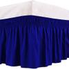 Royal Blue Wrap Around Bed Skirt with 18" Drop - Three Sides Fabric Adjustable Elastic Dust Ruffle Silky Soft -600 TC with 18" Drop-King XL(78"X 84") Royal Blue Bed Skirt view 1