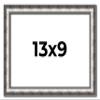 13x9 Frame Silver Real Wood Picture Frame Width 1.125 Inches | Interior Frame Depth 0.5 Inches | Complete with UV Acrylic, Foam Board Backing & Hanging Hardware view 1