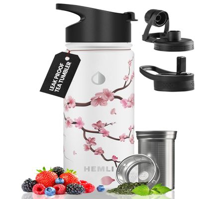 18 oz Insulated Tea Tumbler Bottle with Infuser, Travel Mug