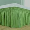Sage Wrap Around Bed Skirt with 18" Drop - Three Sides Fabric Adjustable Elastic Dust Ruffle Silky Soft -600 TC with 18" Drop-Twin(39"X 75") Sage Bed Skirt view 1