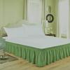 Sage Wrap Around Bed Skirt with 18" Drop - Three Sides Fabric Adjustable Elastic Dust Ruffle Silky Soft -600 TC with 18" Drop-Twin(39"X 75") Sage Bed Skirt view 2