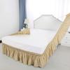 Taupe Wrap Around Bed Skirt with 18" Drop - Three Sides Fabric Adjustable Elastic Dust Ruffle Silky Soft -600 TC with 18" Drop-Twin(39"X 75") Taupe Bed Skirt view 4