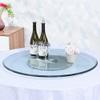 WEBUP Clear Turntable 28" 30" 34" 38" Glass Lazy Susan Table Centerpiece Serving Plate Heavy Duty Service Tray For Sharing Food Easier-Round/Explosion-Proof (Color : Silver, Size : 90cm/34inch) view 2