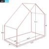 CKLMMC Fun Kids Twin Size House Bed Frame with Roof,Metal Platform Bed for Kids Teen Toddler Boys Girls,Slats are Not Included,Safety and Comfortable (Pink#a) view 2