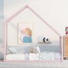 CKLMMC Fun Kids Twin Size House Bed Frame with Roof,Metal Platform Bed for Kids Teen Toddler Boys Girls,Slats are Not Included,Safety and Comfortable (Pink#a) view 3