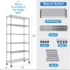 6 Tier Metal Shelving, 18" D x 48" W x 82" H Storage Rack, Wire Shelf, Height Adjustable, Wire Rack Shelving, Maximum Load Bearing 2100lbs, Metal Storage Shelves for Kitchen Garage Warehouse, Chrome view 3
