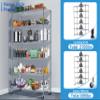6 Tier Metal Shelving, 18" D x 48" W x 82" H Storage Rack, Wire Shelf, Height Adjustable, Wire Rack Shelving, Maximum Load Bearing 2100lbs, Metal Storage Shelves for Kitchen Garage Warehouse, Chrome view 4