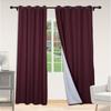 Fcosie 50" W x 96" L Blackout Curtains for Bedroom Natural Linen Blended Curtain Panels for Living Room Thermal Insulated Grommet Curtains for Apartment Balcony Basement Closet, 1 Panel, Burgundy Red view 1
