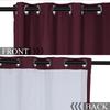 Fcosie 50" W x 96" L Blackout Curtains for Bedroom Natural Linen Blended Curtain Panels for Living Room Thermal Insulated Grommet Curtains for Apartment Balcony Basement Closet, 1 Panel, Burgundy Red view 2