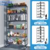 6 Tier Metal Shelving, 18" D x 48" W x 82" H Storage Rack, Wire Shelf, Height Adjustable, Wire Rack Shelving, Maximum Load Bearing 2100lbs, Metal Storage Shelves for Kitchen Garage Warehouse, Black view 3