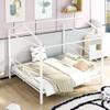 CKLMMC Simple Queen Size Metal House Shape Platform Bed with Roofing,Slatted Support,for Kids Teen Boys Girls Bedroom,No Box Spring Needed (White#h) view 1