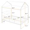 CKLMMC Simple Queen Size Metal House Shape Platform Bed with Roofing,Slatted Support,for Kids Teen Boys Girls Bedroom,No Box Spring Needed (White#h) view 2