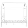 CKLMMC Simple Queen Size Metal House Shape Platform Bed with Roofing,Slatted Support,for Kids Teen Boys Girls Bedroom,No Box Spring Needed (White#h) view 4