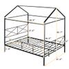 CKLMMC Simple Queen Size Metal House Shape Platform Bed with Roofing,Slatted Support,for Kids Teen Boys Girls Bedroom,No Box Spring Needed (Black#h) view 2