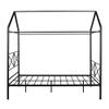 CKLMMC Simple Queen Size Metal House Shape Platform Bed with Roofing,Slatted Support,for Kids Teen Boys Girls Bedroom,No Box Spring Needed (Black#h) view 4