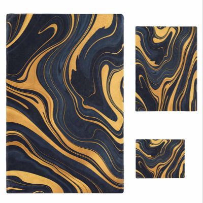Abstract Navy Blue Bathroom Towel Set,Microfiber Bath Kitchen Beach Hand Dish Towels Set,Modern Marble Gold Ombre Quick Dry Luxury Soft Decorative Towels+Set Clearance Prime Bulk Accessories Decor