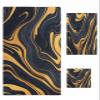 Abstract Navy Blue Bathroom Towel Set,Microfiber Bath Kitchen Beach Hand Dish Towels Set,Modern Marble Gold Ombre Quick Dry Luxury Soft Decorative Towels+Set Clearance Prime Bulk Accessories Decor view 1