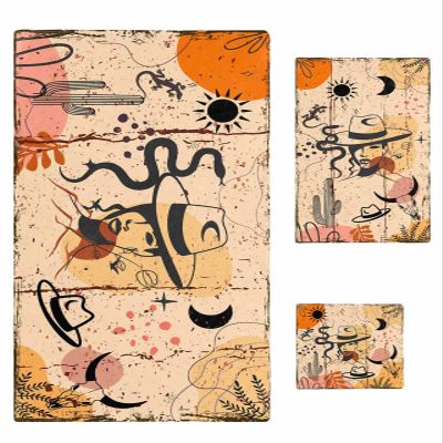 Abstract Bathroom Towel Set,Microfiber Bath Kitchen Beach Hand Dish Towels Set,Rustic Country Western Cowboy Geometric Quick Dry Luxury Soft Decorative Towels+Set Clearance Bulk Accessories Decor