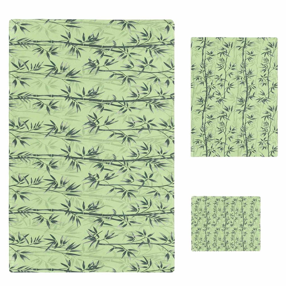 Aesthetics Bathroom Towel Set,Microfiber Bath Kitchen Beach Hand Dish Towels Set,Retro Chinese Style Ink Painting Green Quick Dry Luxury Soft Decorative Towels+Set Clearance Bulk Accessories