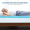Maxzzz Twin Mattress Topper, 3 inch Cooling Mattress Topper, Memory Foam Gel-Infused Bed Topper, Medium Firm Mattress Topper, CertiPUR-US Certified, Bule view 2