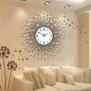 DYRABREST 12in 3D Crystal Wall Clock,Decorative Diam-ond Dispersion Silver Clock,Creative 3D Wall Clock for Living Room Bedroom,Office Space 60x60cm view 1
